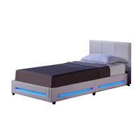 LED BETT ASTEROID - Weiß, 90 x 200 cm - Weiß, Kunststoff - Home Deluxe