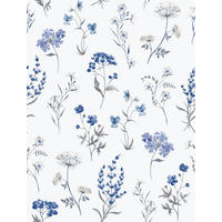 TAPETE Blumen 53 cm x 10 m - Blau, Papier (53/1000cm) - Sanders & Sanders