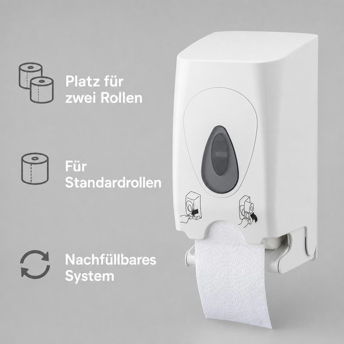 TOILETTENPAPIERHALTER - Weiß, Kunststoff (14.5/31.5/15cm) - ich-zapfe