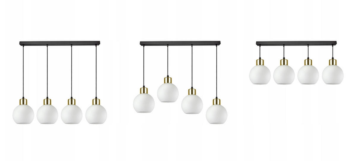 PENDELLEUCHTE Milano Glas - Goldfarben/Schwarz, Glas/Metall (14/65/80cm) - kiki design