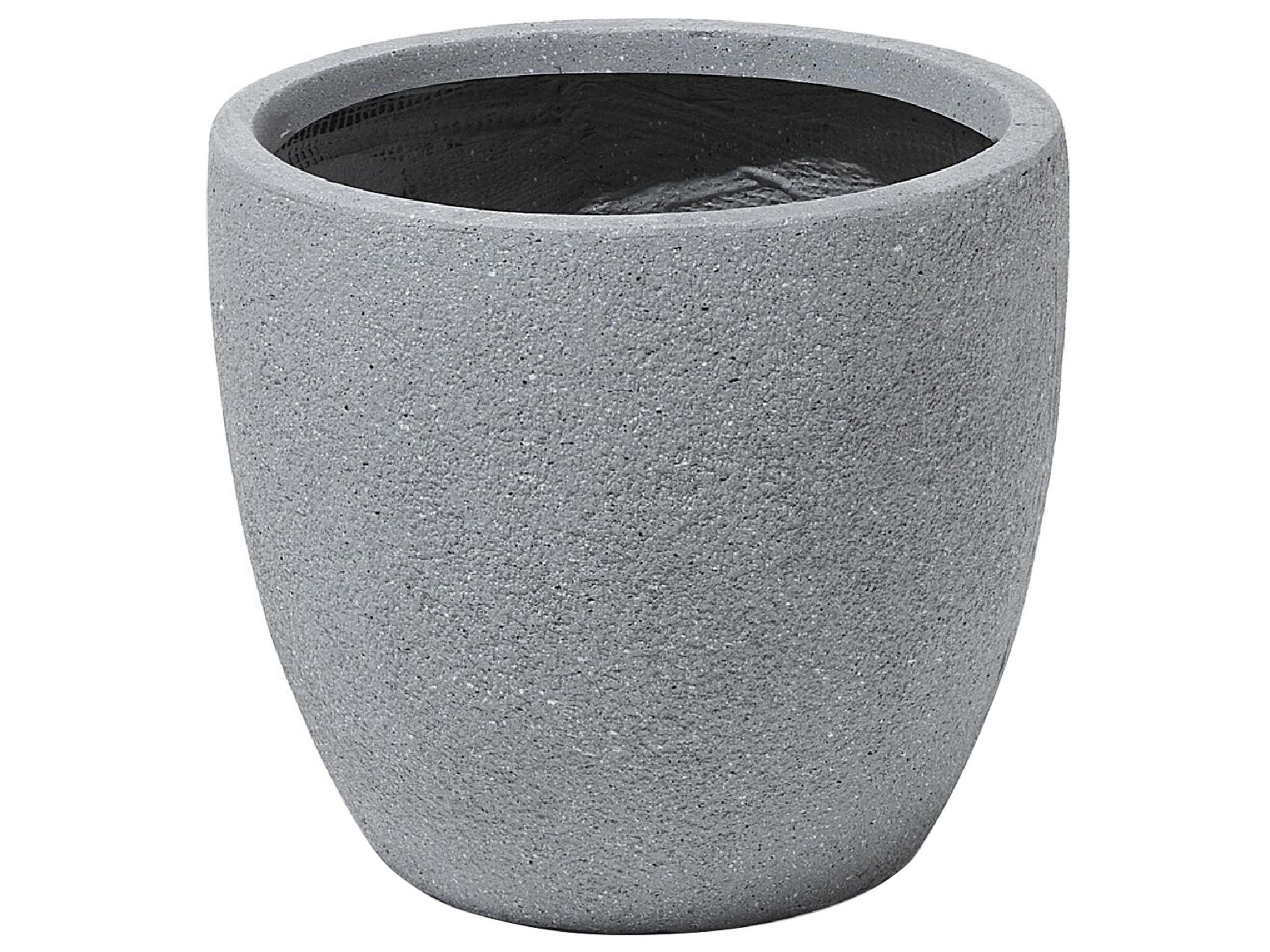 BLUMENTOPF hellgrau rund 36/36/32 cm Kannia - Hellgrau, Naturmaterialen (32cm) - Beliani