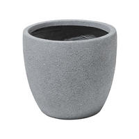 BLUMENTOPF hellgrau rund 36/36/32 cm Kannia - Hellgrau, Naturmaterialen (32cm) - Beliani
