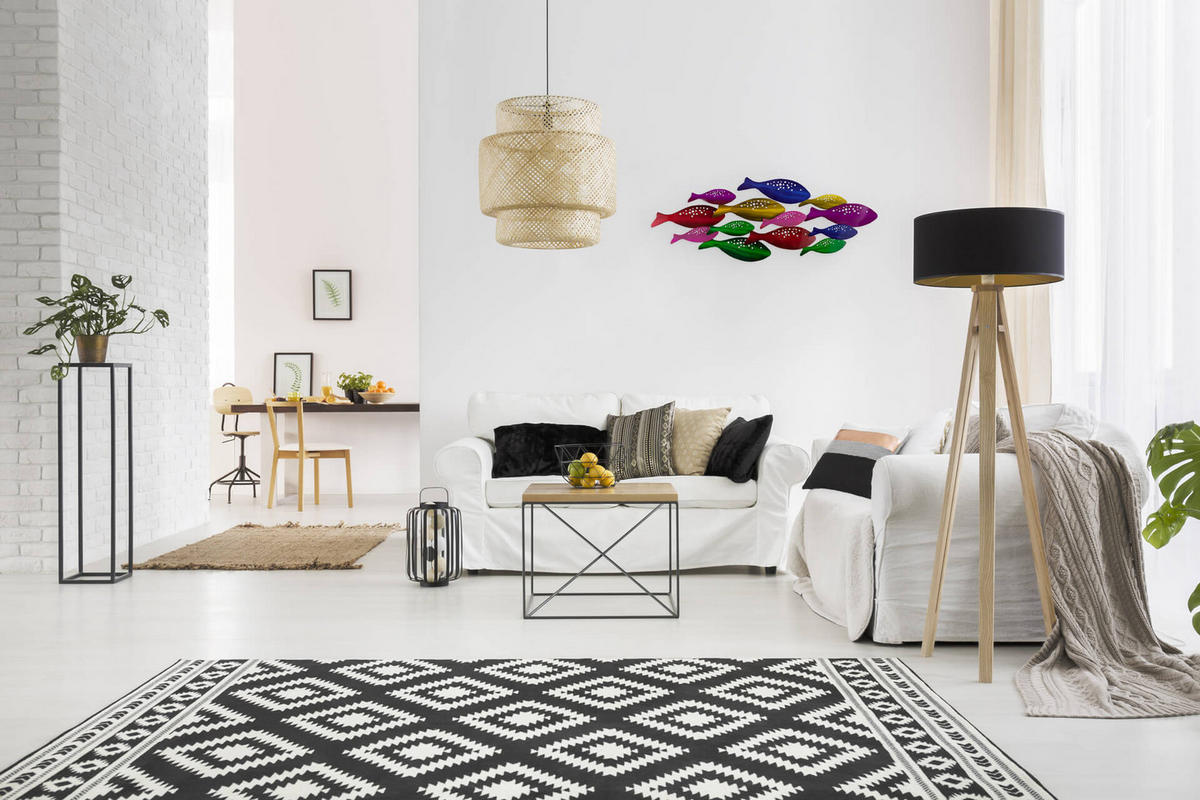 WANDDEKO Bunt 120/44 cm - Multicolor, Metall (3.17/44/5cm) - KUNSTLOFT