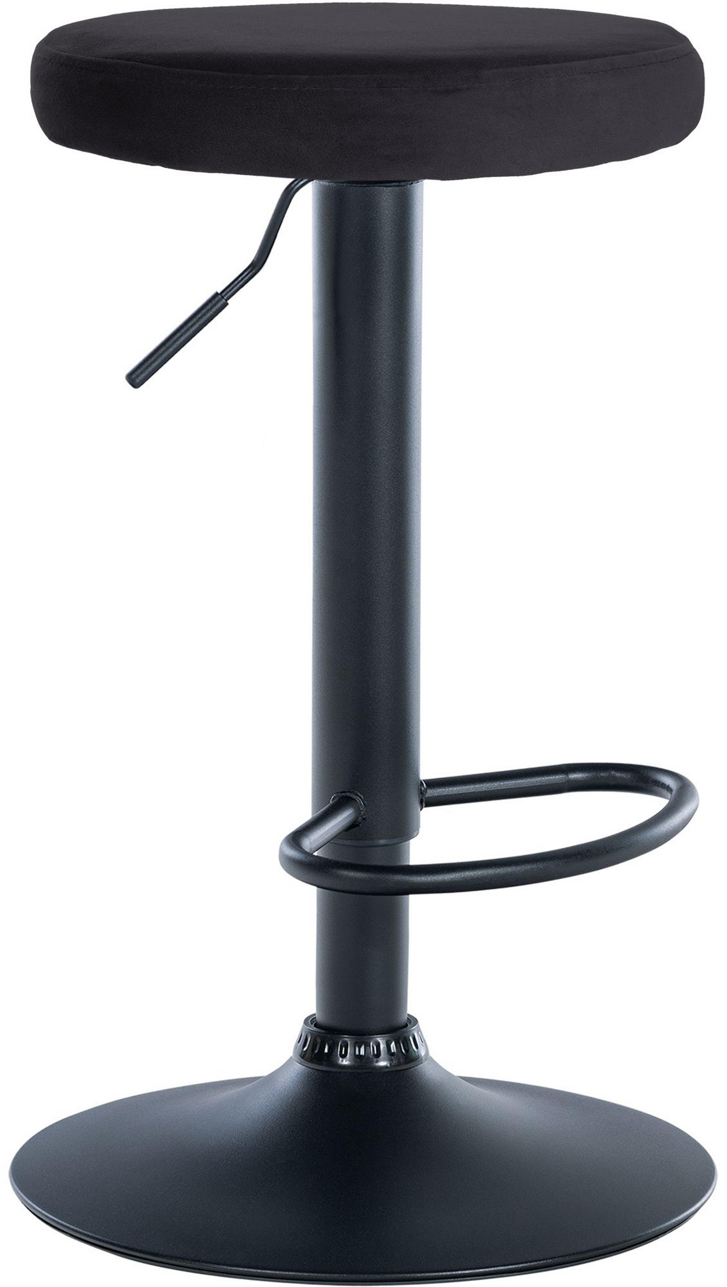 BARHOCKER Pontius Samt schwarz schwarz - Schwarz, Textil/Metall (38.5/81/38.5cm) - TPFLiving