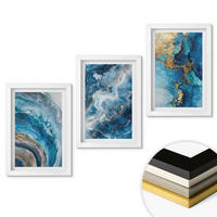 WANDBILDER 3er-Set - 20x30 cm Weißer Rahmen - Blaue abstrakte Muster - Weiß, Kunststoff (20/30cm) - ArtPrintCave