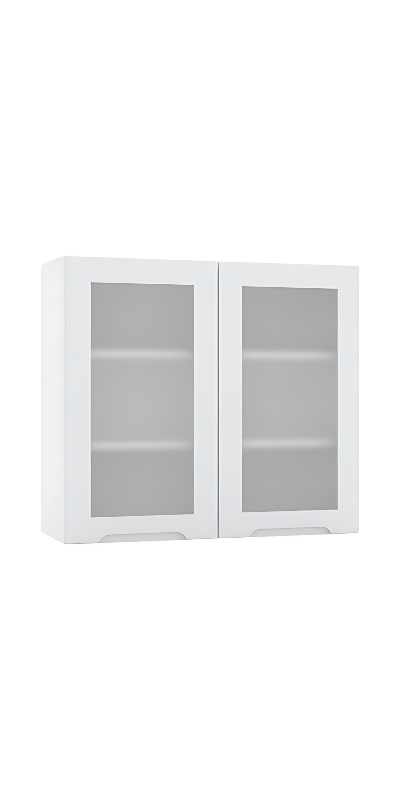 GLASHÄNGESCHRANK WS80 P/L - Zivora - Elegante Wandlösung - Hellgrau, Holz (80/70/30cm) - ROYAL24_MARKT