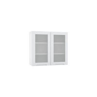 GLASHÄNGESCHRANK WS80 P/L - Zivora - Elegante Wandlösung - Hellgrau, Holz (80/70/30cm) - ROYAL24_MARKT