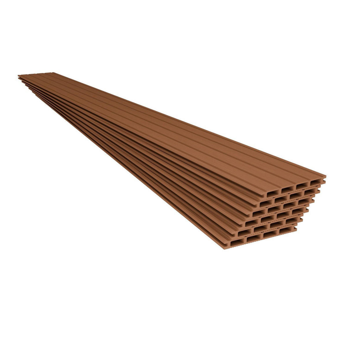 TERRASSENDIELEN WPC Teak 30 m² - Teakfarben, Kunststoff (220/14.6/2.5cm) - Juskys