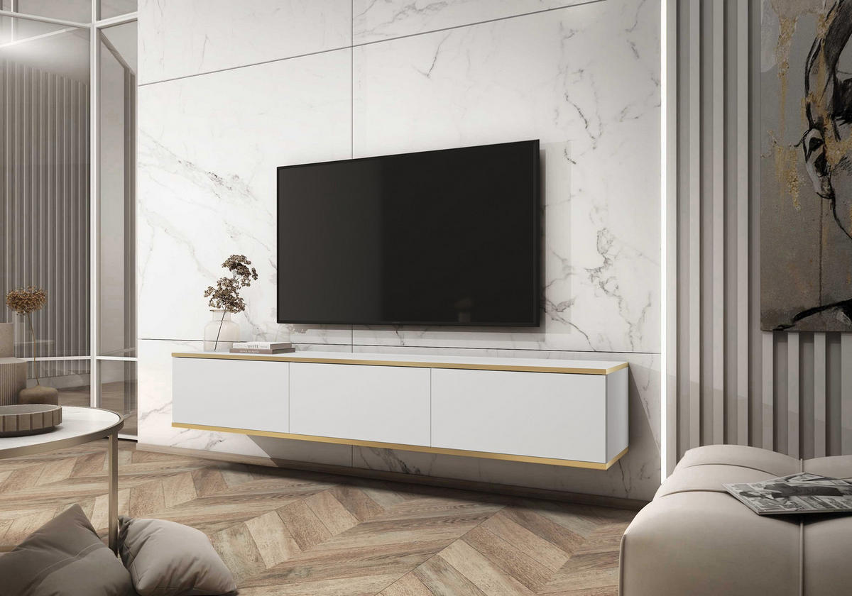 HÄNGELOWBOARD - Dayn RTV-175 - Weiß - Weiß, Holzwerkstoff (175/30/32cm)