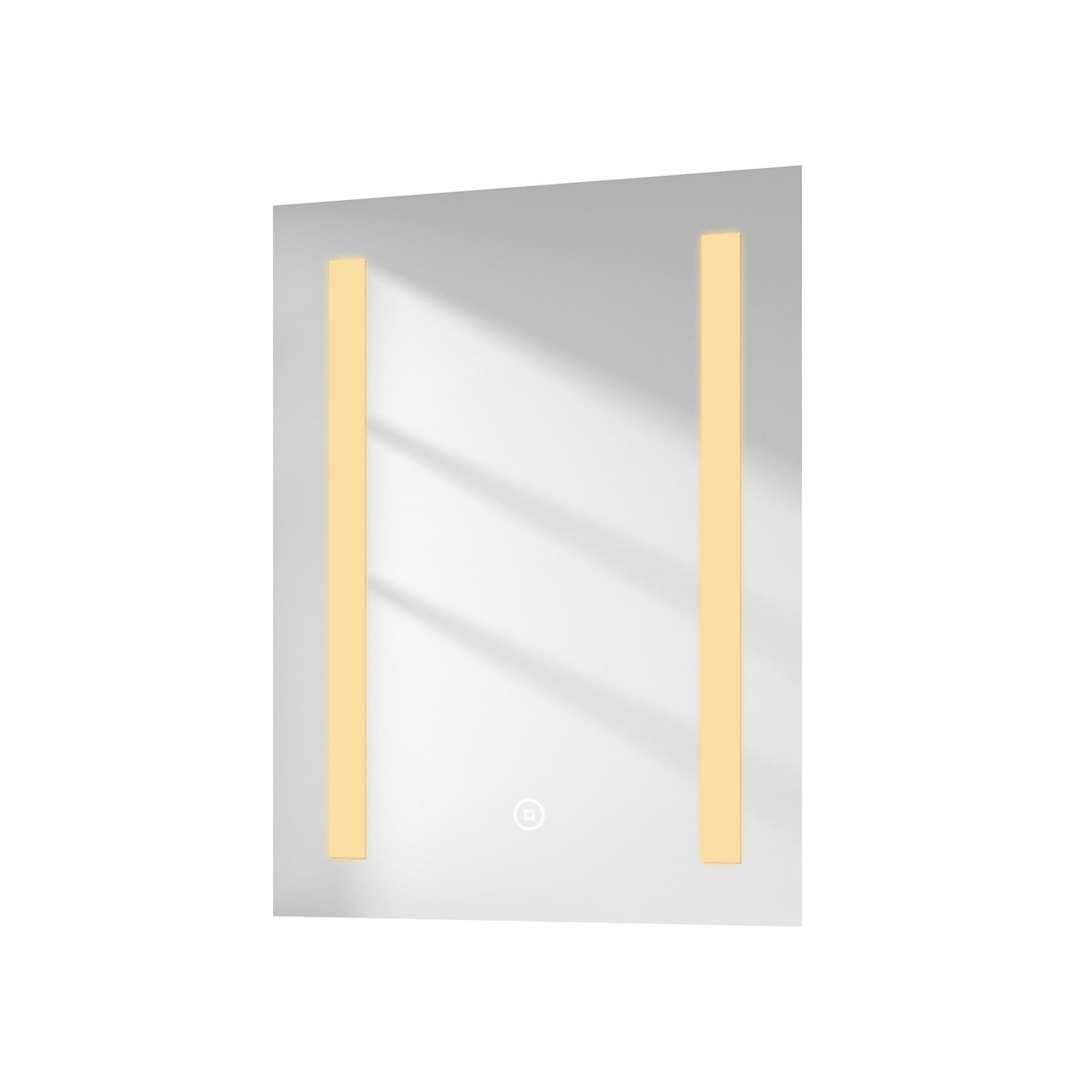 BADSPIEGEL mit Beleuchtung Antibeschlag Touchsensor Rechteckig 60/45 cm - Weiß, Glas (45/60/4.5cm) - EMKE