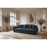 BIGSOFA Hereford XXL Cord Türkis inkl. 12 Kissen 274/131/61 cm - Blaugrau, Kunststoff/Textil (274/61/131cm) - foamnova