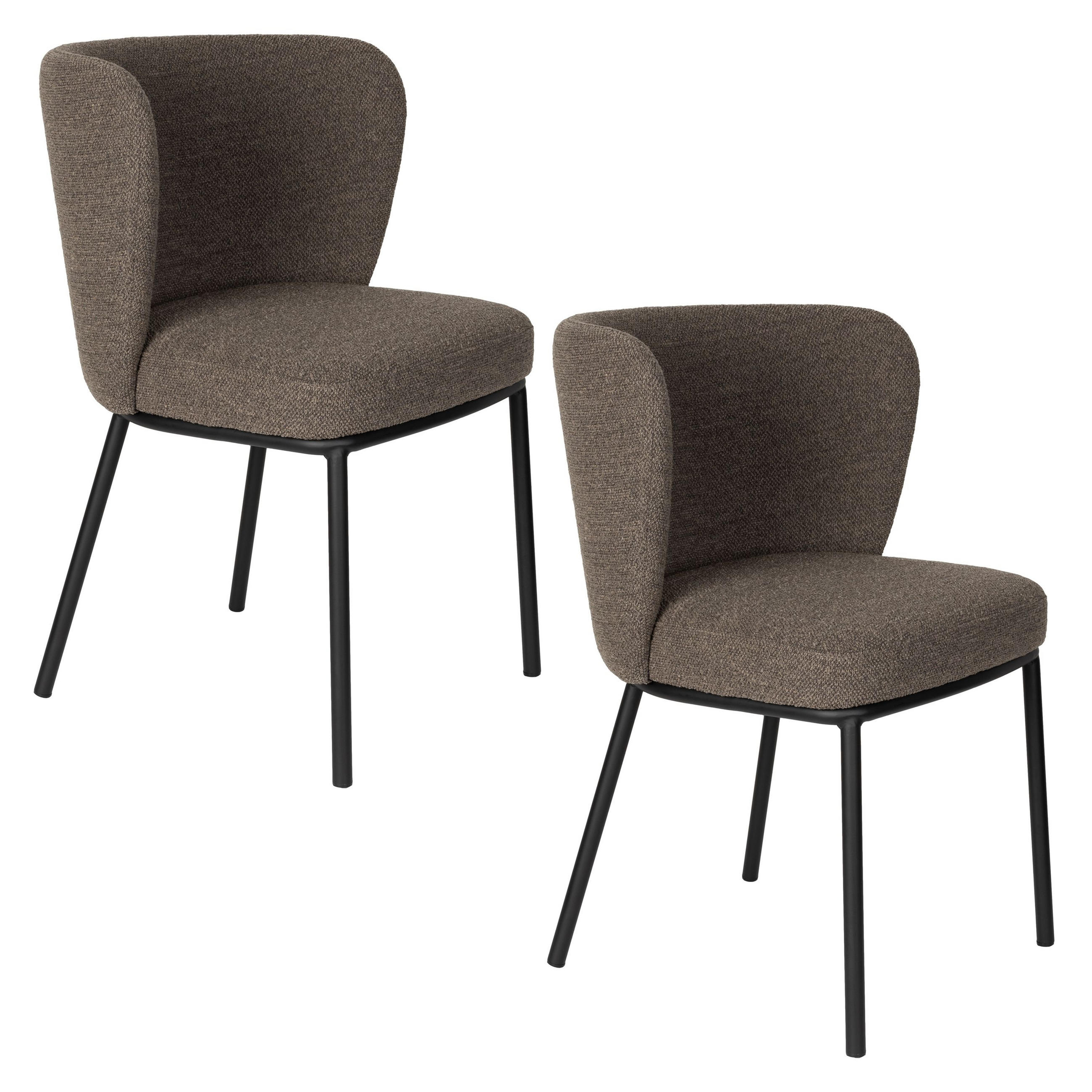 ESSZIMMERSTUHL Guus Braun - 2 er Set - Braun, Metall (55/77/53cm) - Housecraft Living