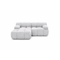 ECKSOFA L-form Mini Modular, Bouclé-Stoff Abriamo, Hellgrau, Links, Selia - Hellgrau, Holz (190/160cm) - Kaiser Möbel