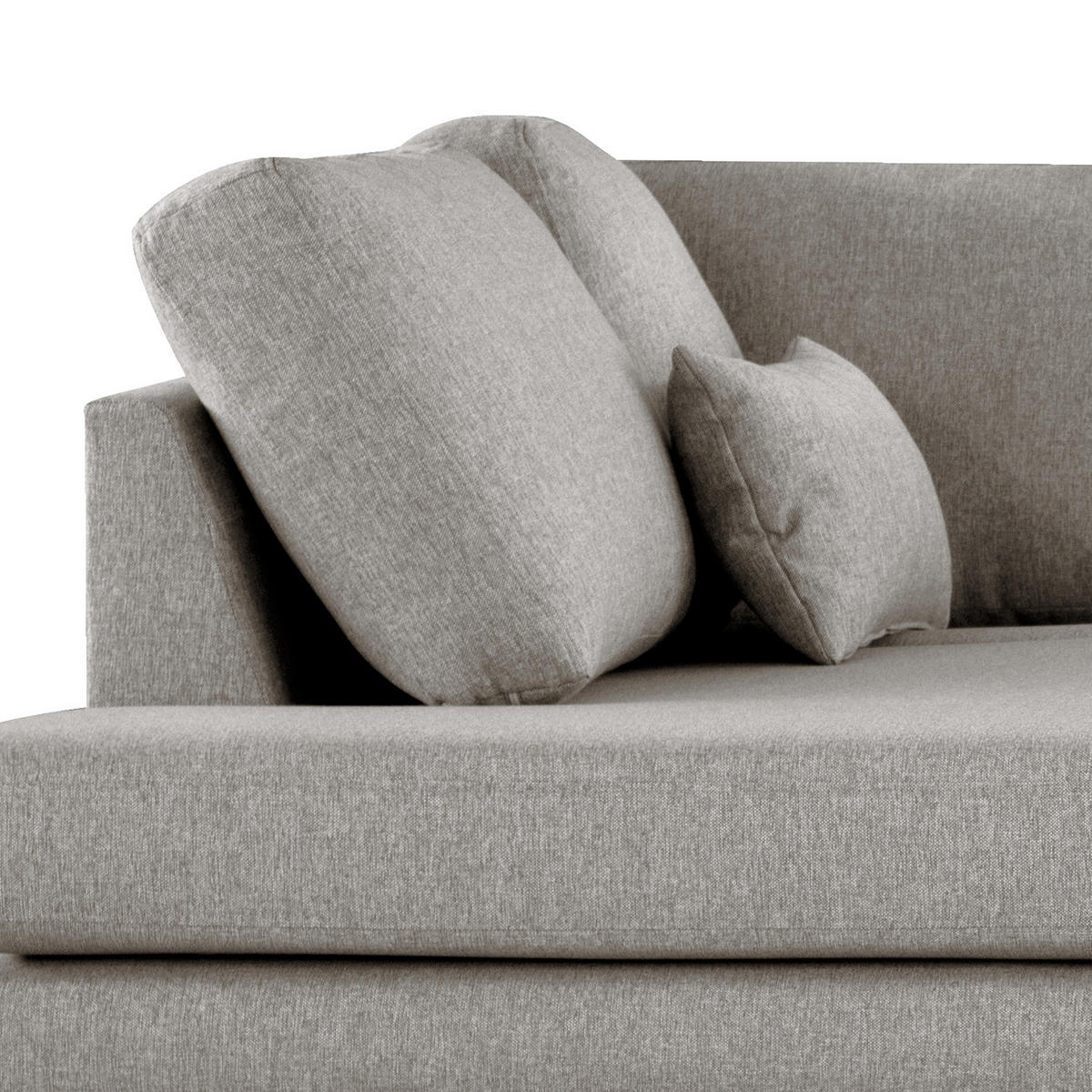 ECKSOFA mit Ottomane - Eichefarben/Graubraun, Eichenholz/Textil (287/219cm) - home24
