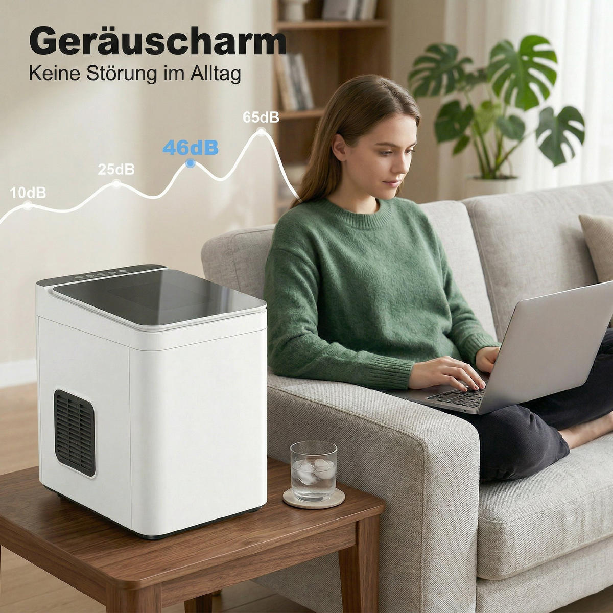 EISWÜRFELMASCHINE Kunststoff Weiß - Weiß, Kunststoff (23.2/33.7/31.5cm) - HOMCOM