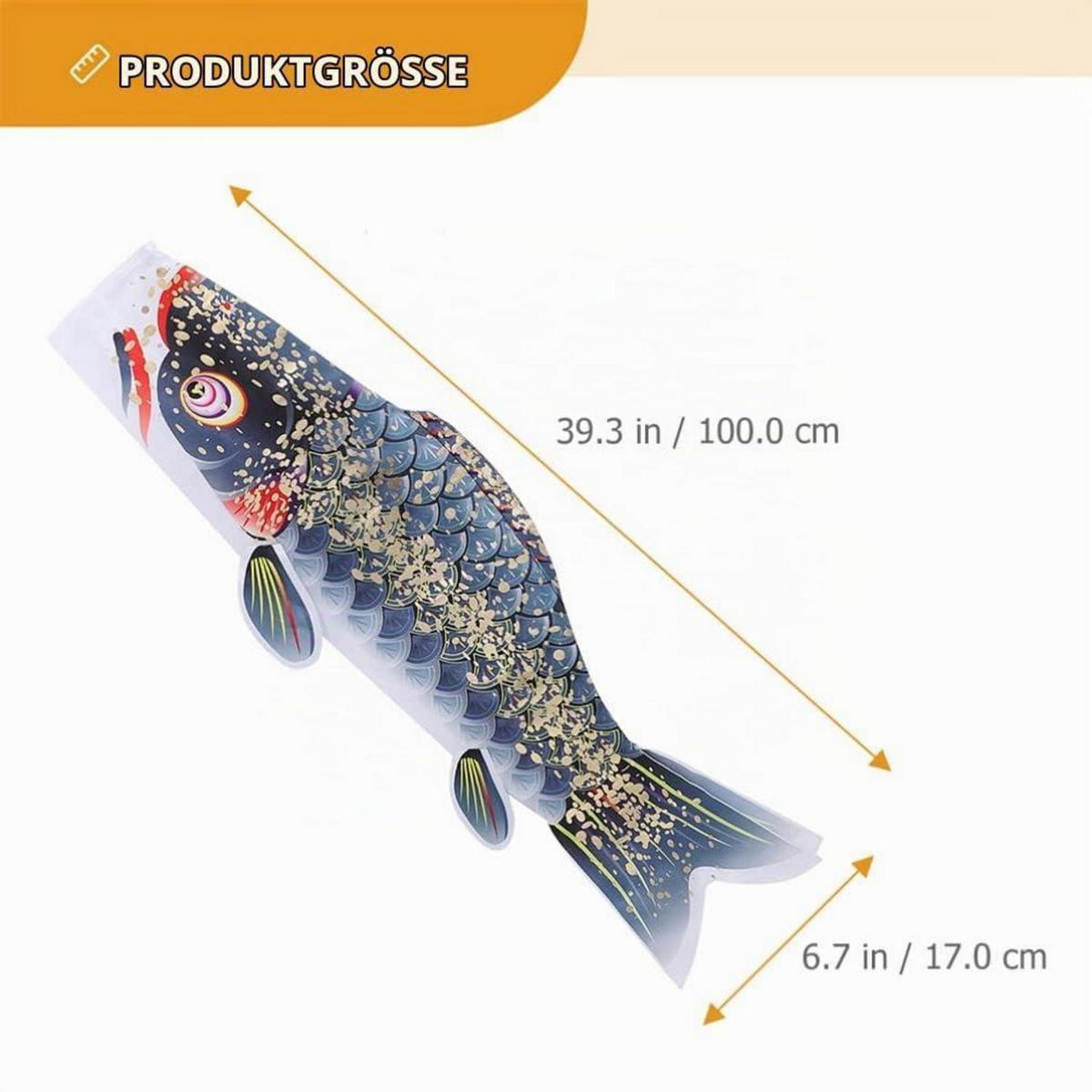 WINDSACK Fisch 100 cm - Multicolor, Textil (100/17/1cm)