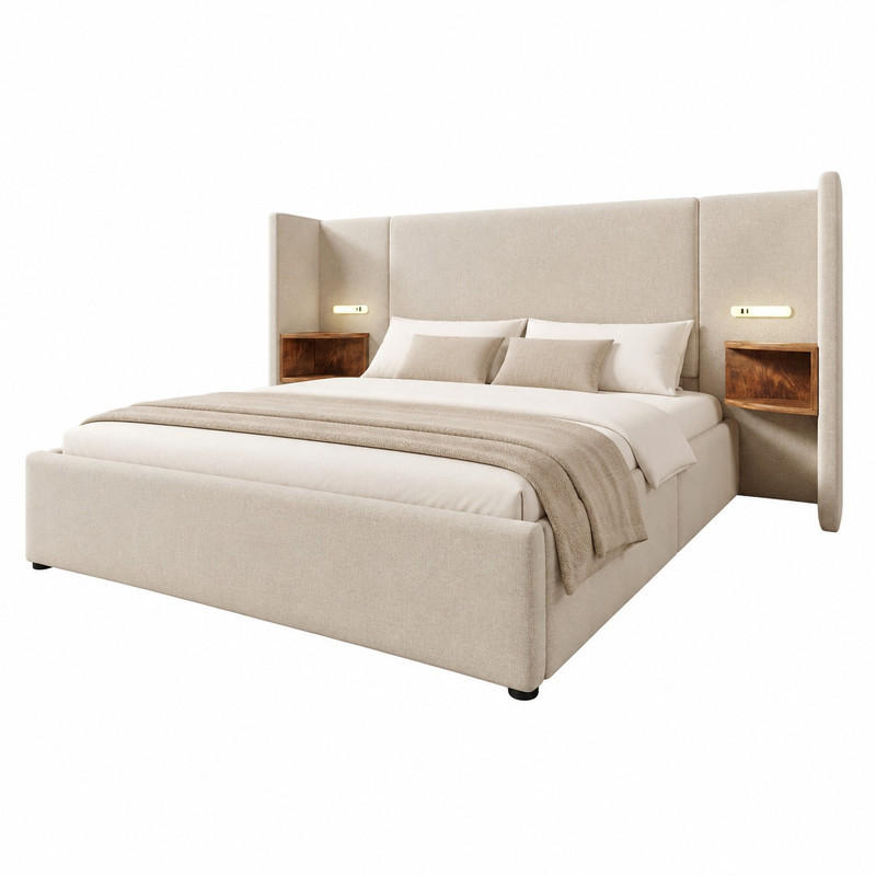 Beauniv Bett Beige 160x200 cm