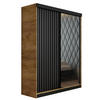 SCHIEBETÜRENSCHRANK MALANI - Eiche Craft Gold und Graphit 138x205x59 cm - Honigeiche/Graphitfarben, Holzwerkstoff (138/205/59cm) - Kier Furniture