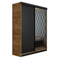 SCHIEBETÜRENSCHRANK MALANI - Eiche Craft Gold und Graphit 138x205x59 cm - Honigeiche/Graphitfarben, Holzwerkstoff (138/205/59cm) - Kier Furniture