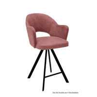 THEKENSTUHL drehbar (4er-Set) Diandra 59x104x61 Schwarz/Rosewood - Dunkelrosa/Schwarz, Kunststoff (61/104/59cm) - 58aufmkessel