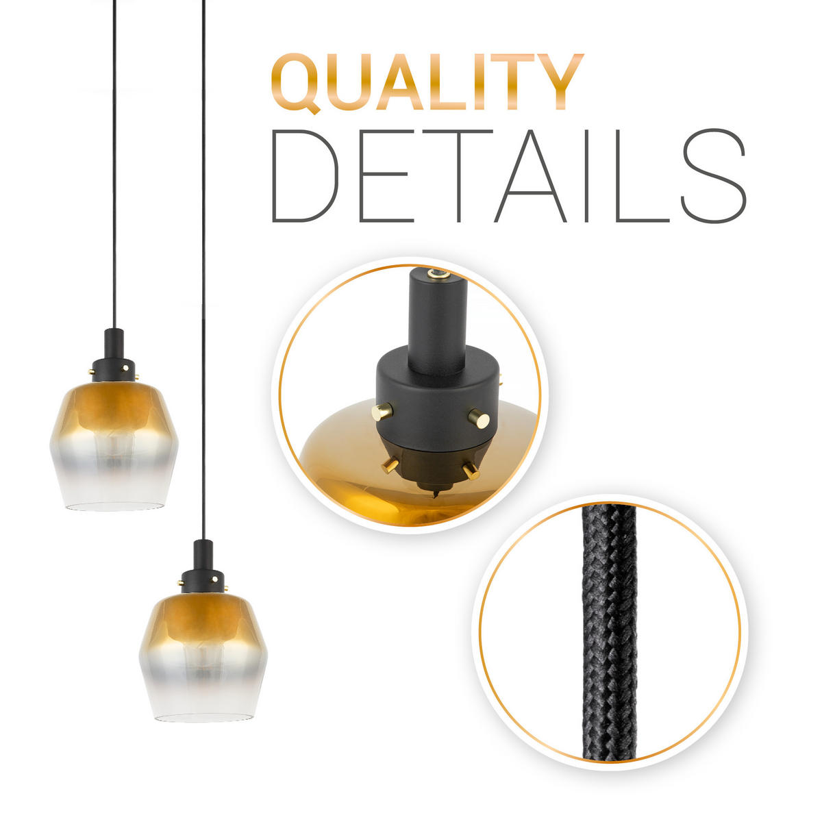 PENDELLEUCHTE Dana - Anthrazit/Schwarz, Metall (19/19/26.8cm) - Paco Home