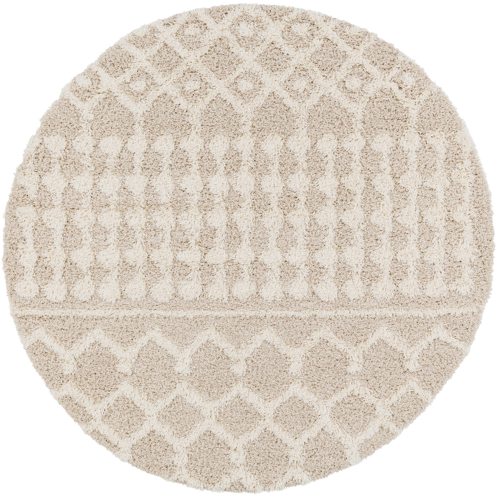 Livabliss Hochflorteppich Beige 160x160 cm