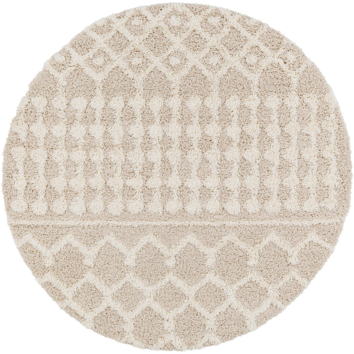 HOCHFLORTEPPICH Rund Ø 160 cm Beige - Creme, Textil (160/160cm) - LIVABLISS