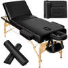 MASSAGELIEGE-SET 3 Zonen Somwang,218 x 102 x 90 cm,schwarz - Schwarz, Textil (108/90/218cm) - tectake