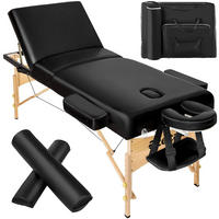 MASSAGELIEGE-SET 3 Zonen Somwang,218 x 102 x 90 cm,schwarz - Schwarz, Textil (108/90/218cm) - tectake