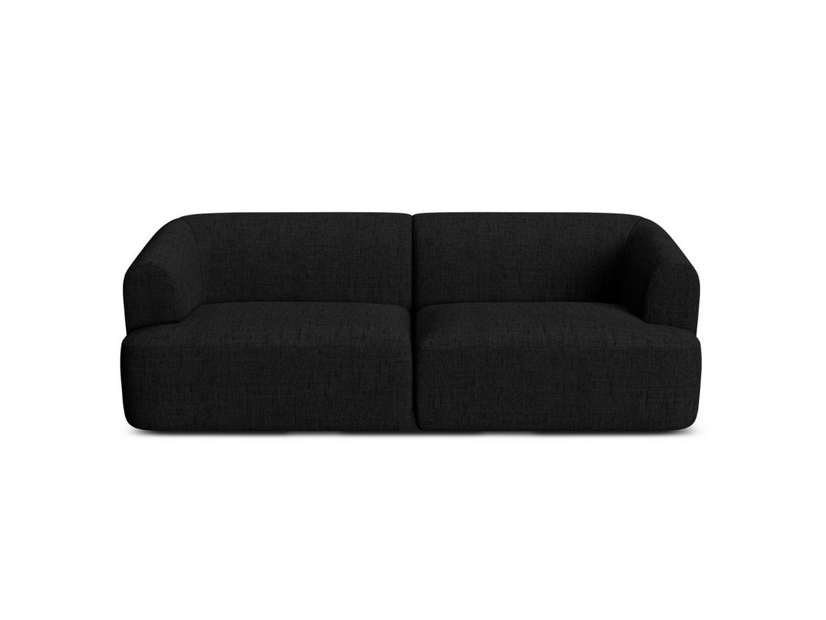 MODULARES-SOFA Campi aus strukturiertem Stoff schwarz 3 Sitzplätze - Schwarz, Textil (90/70/220cm) - Cosmopolitan Design