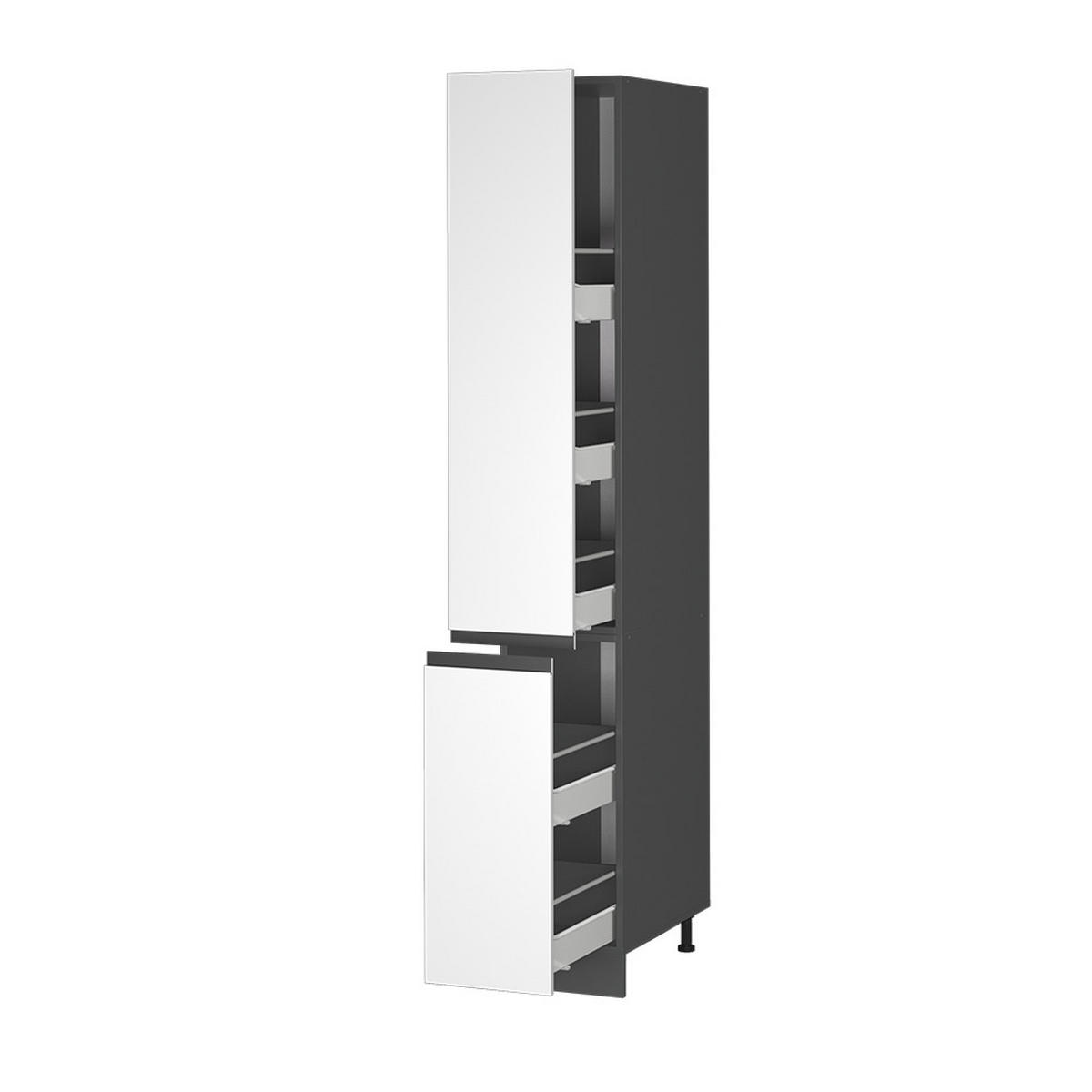 APOTHEKERSCHRANK R-Line Weiß 30 cm J-Shape - Anthrazit/Weiß, Holzwerkstoff (30/206.8/57.2cm) - Vicco