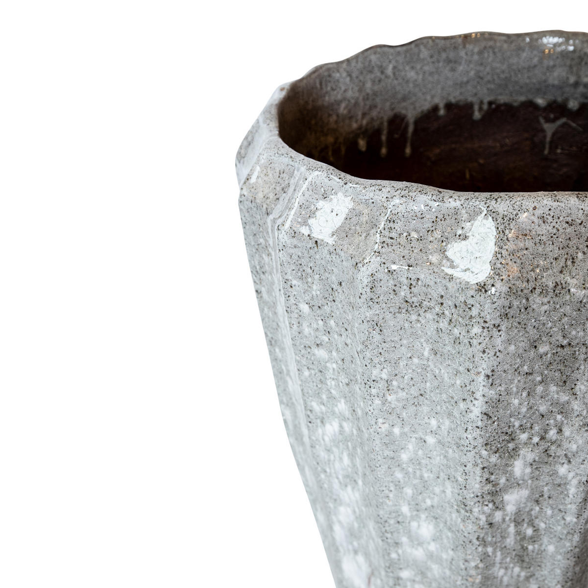 TOPF Olver Weiß 48/48/90cm - Weiß, Keramik (90cm) - PTMD Collection