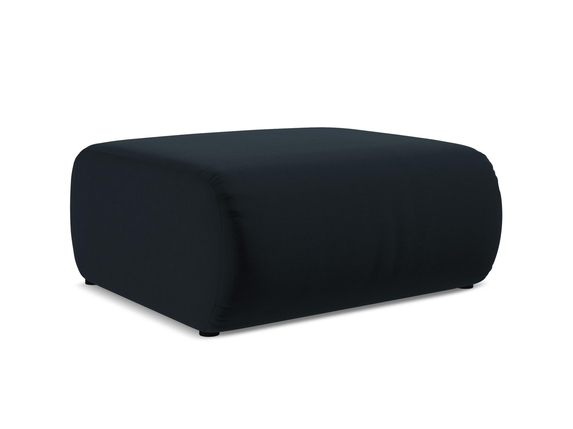 POUF Samt Stoff Blau - Blau/Schwarz, Kunststoff/Textil (94/40/89cm) - Makamii