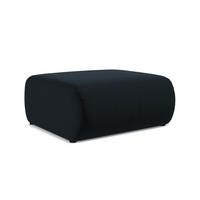 POUF Samt Stoff Blau - Blau/Schwarz, Kunststoff/Textil (94/40/89cm) - Makamii