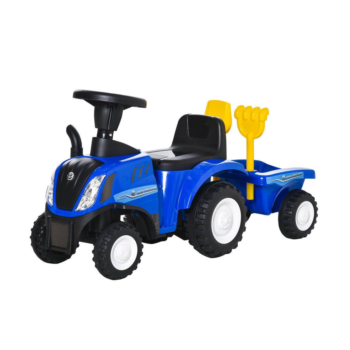 RUTSCH-TRAKTOR DE-06095 mit Anhänger, mit Hupe und Sandspielzeug Blau - Blau, Kunststoff/Metall (91/29/44cm) - ComfortXL
