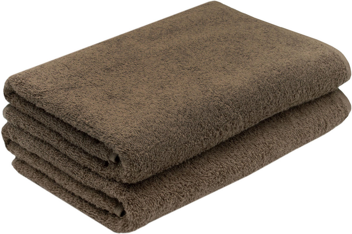 DUSCHTÜCHER, 2er-Set, 70x140 cm, 100% Baumwolle, Braun - Braun, Textil (70/140cm) - Zollner