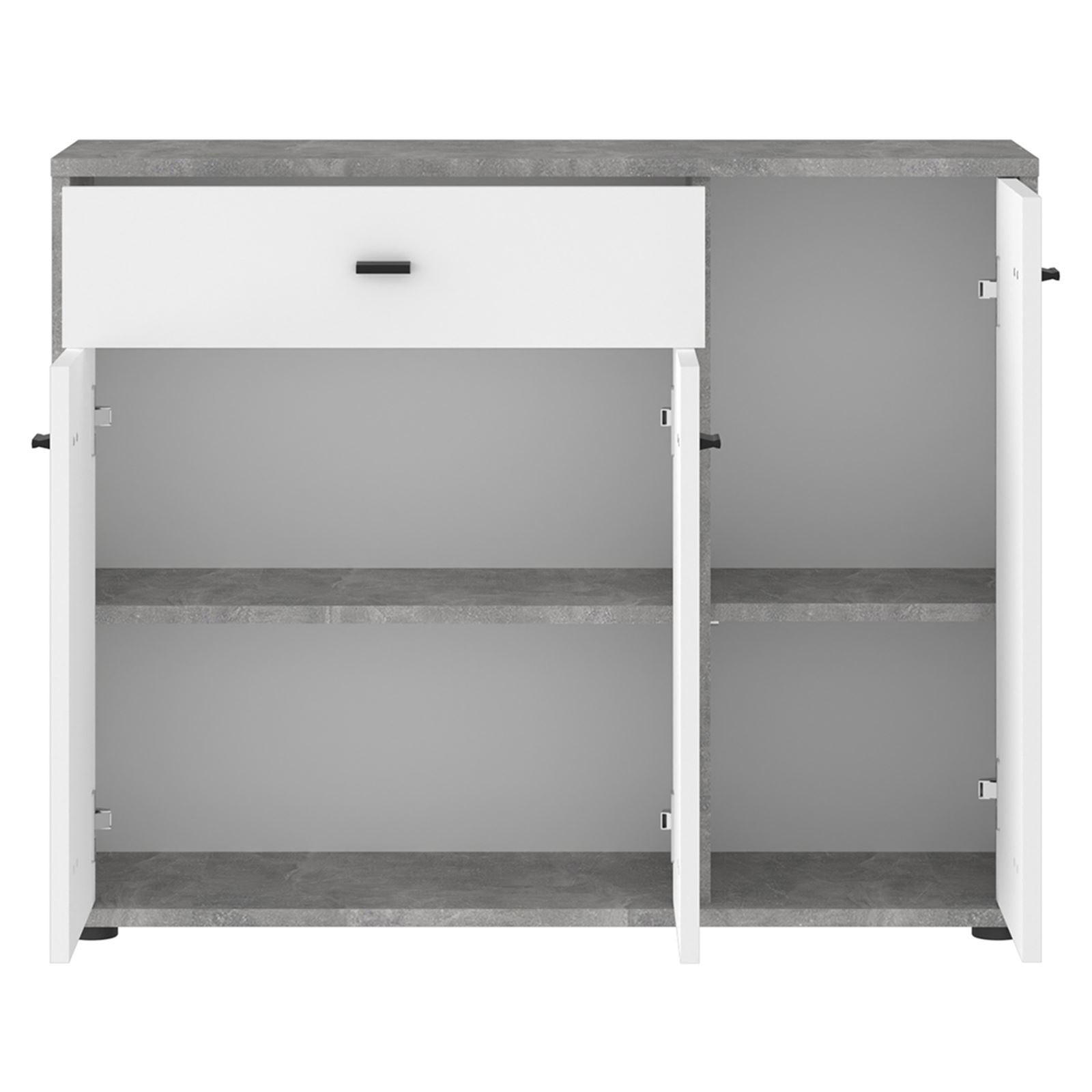 KOMMODE VIKA - Weiß/Grau, Holzwerkstoff (89/70/30cm) - IDIMEX