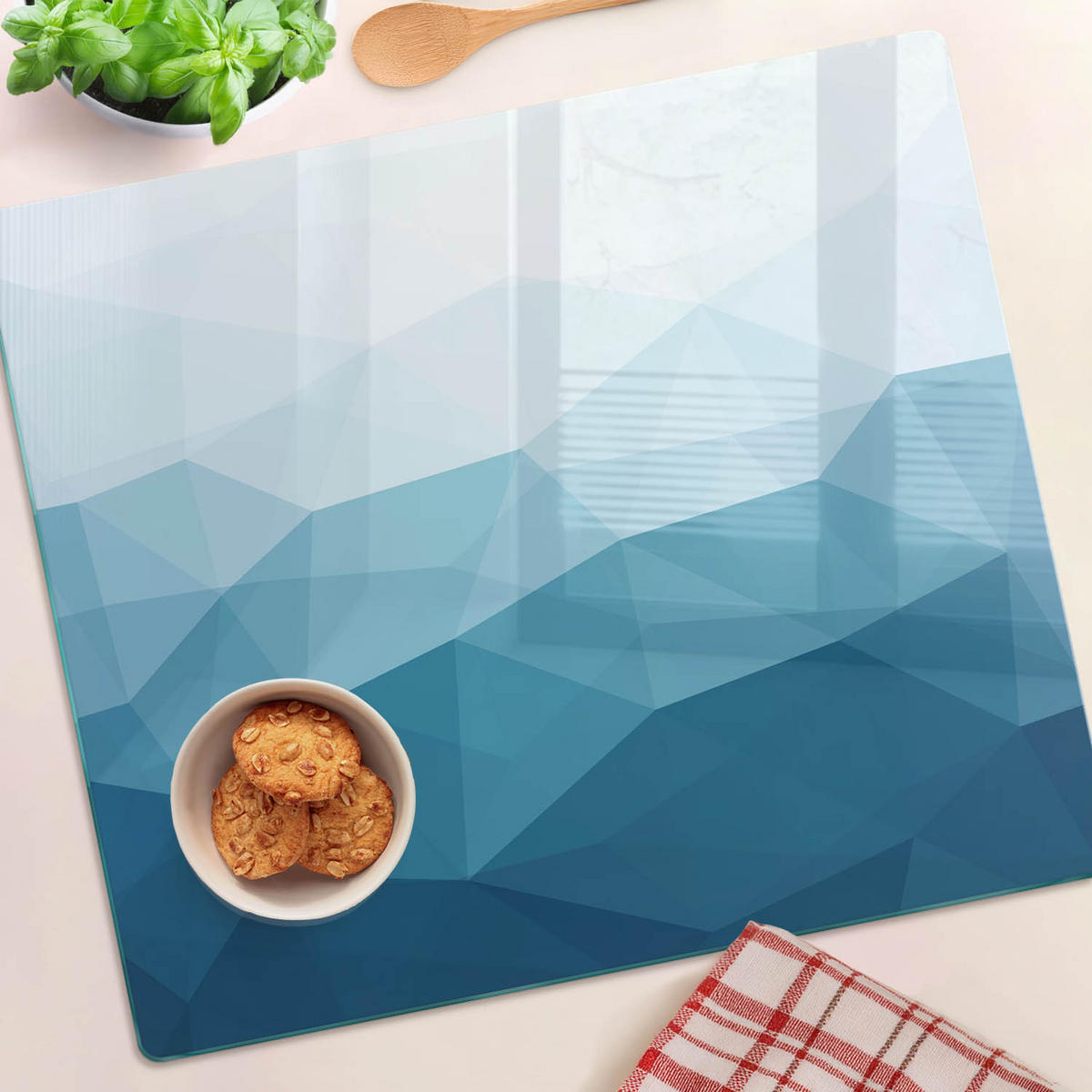 GLASPLATTE 60x52 cm Abstraktion - Grün, Glas (60/0.4/52cm) - TULUP