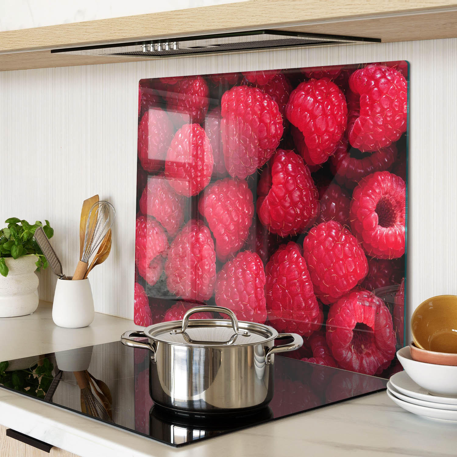 GLASPLATTE 60x52 cm Himbeeren - Rot, Glas (60/0.4/52cm) - TULUP