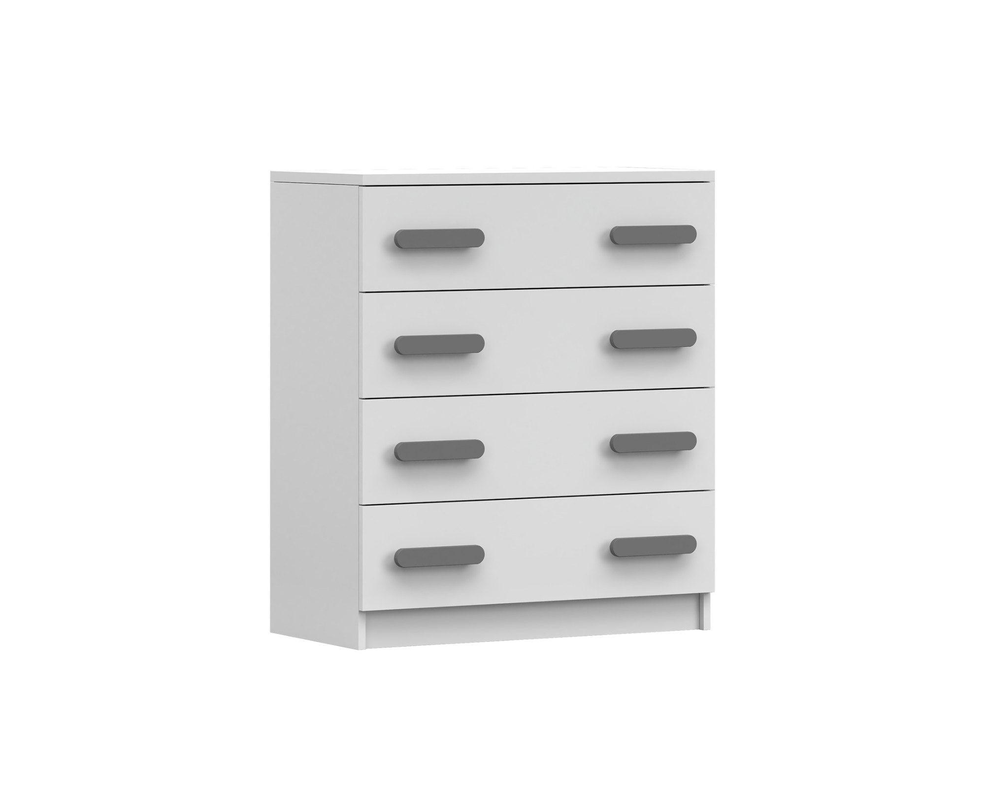KINDERKOMMODE INGE 02 80/90/40 cm Weiß/Grau - Weiß/Grau, Holzwerkstoff (80/90/40cm) - Deine Möbel 24