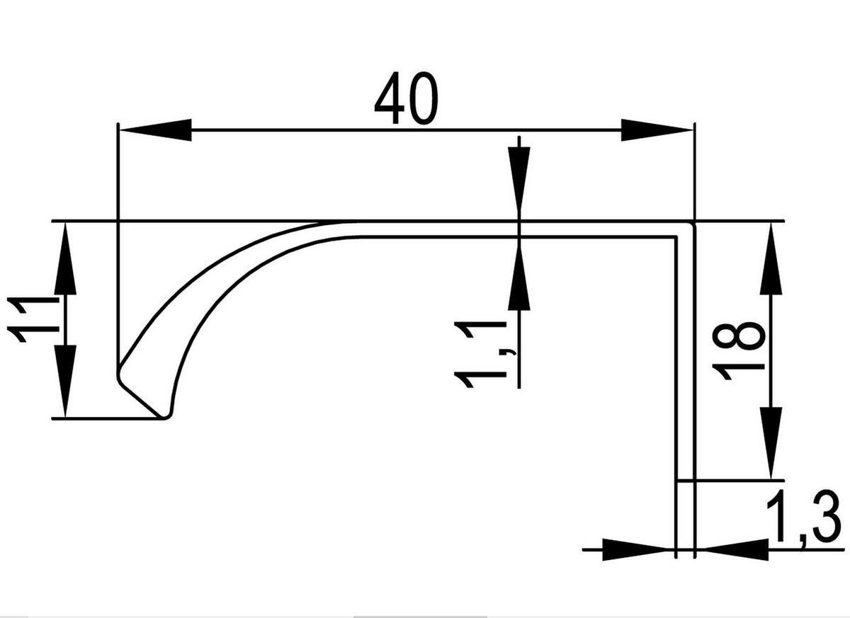 GRIFFLEISTE BA 480mm, Küchengriff Lentis, Möbelgriff Schublade, Tür - Goldfarben, Metall (4/1.8/50cm) - Livingpoint24