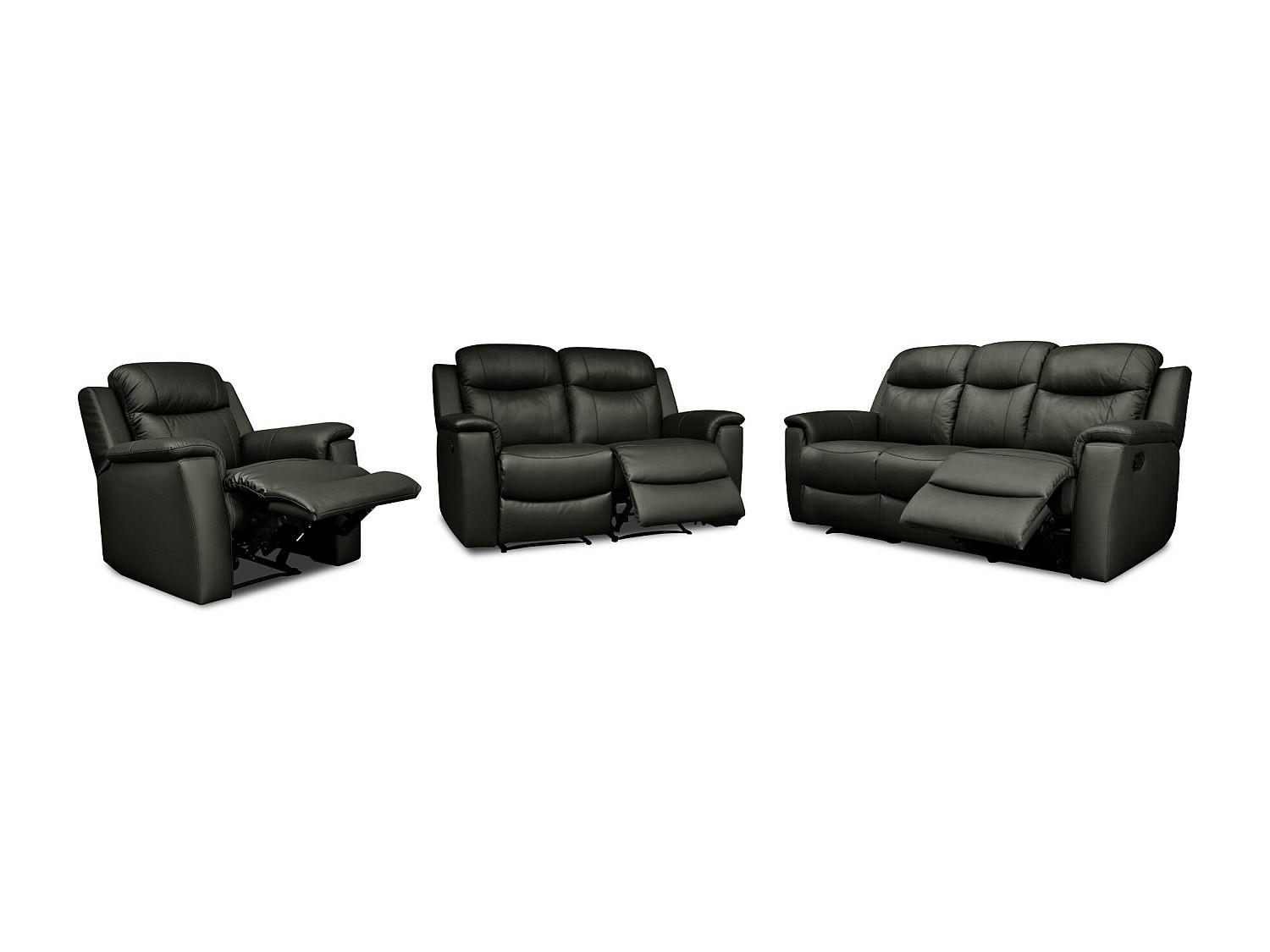 Vente-Unique Couchgarnitur Schwarz 205x100x96 cm