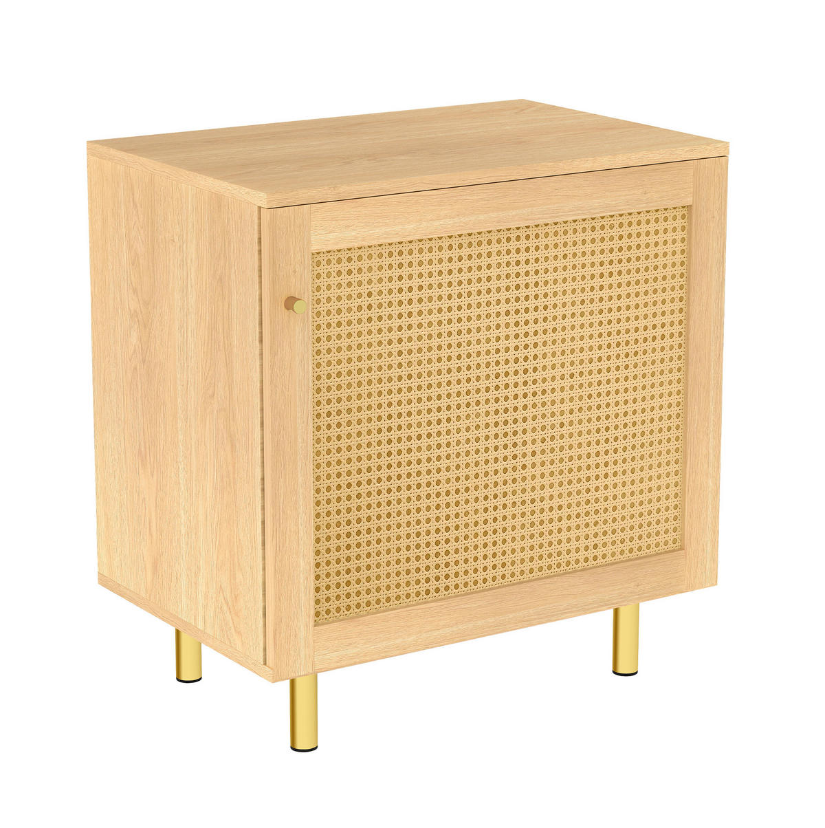 SIDEBOARD 60/40/63 cm aus MDF mit Rattangeflecht-Tür Natur - Naturfarben, Holzwerkstoff (60/63/40cm) - Modenvie