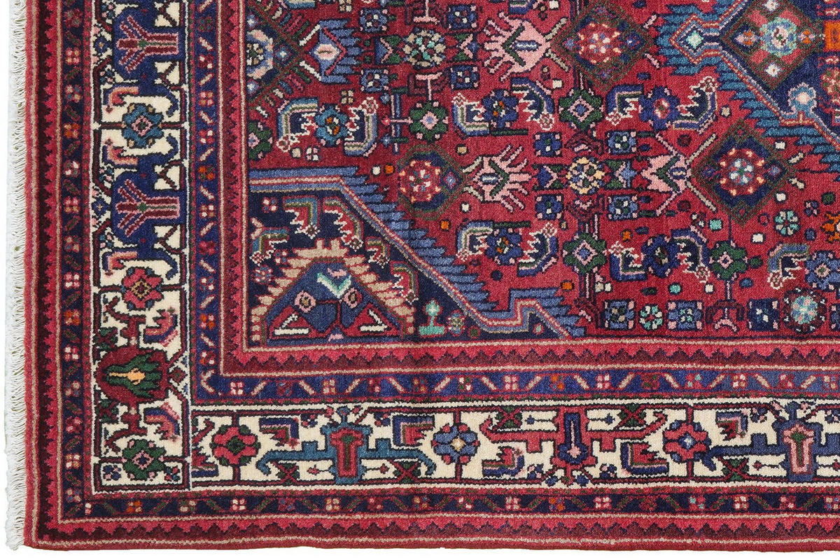 ORIENTTEPPICH handgeknüpft Assadabad Rot 214/121 cm Schurwolle - Rot, Textil (121/214cm) - Looma