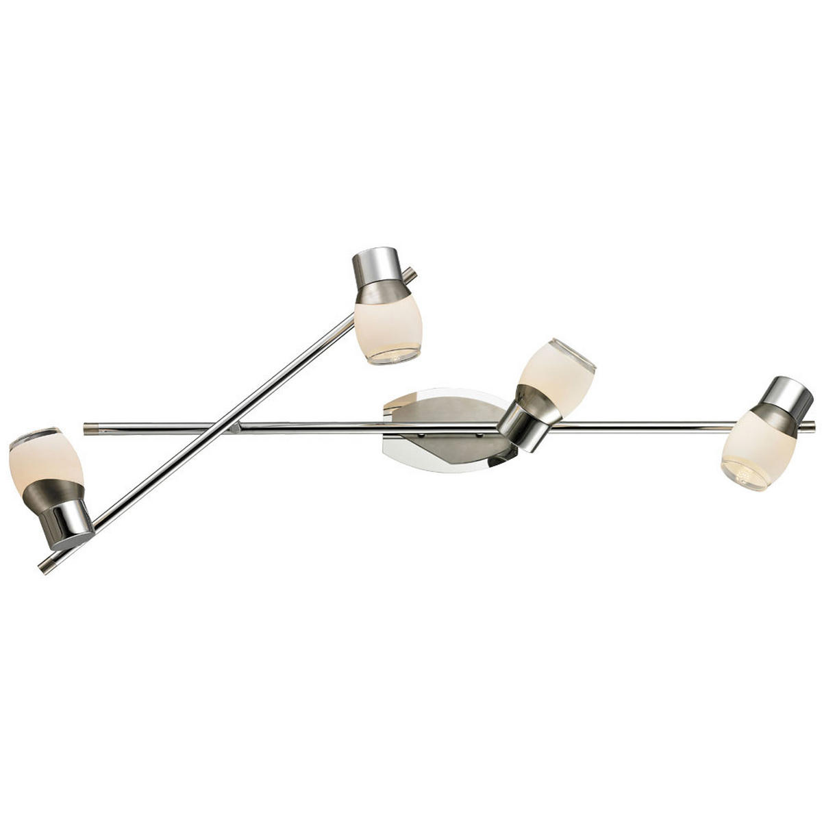 LED DECKENLEUCHTE Novus Silber Stahl Glas - Silberfarben, Glas (75/48/26cm) - Esto