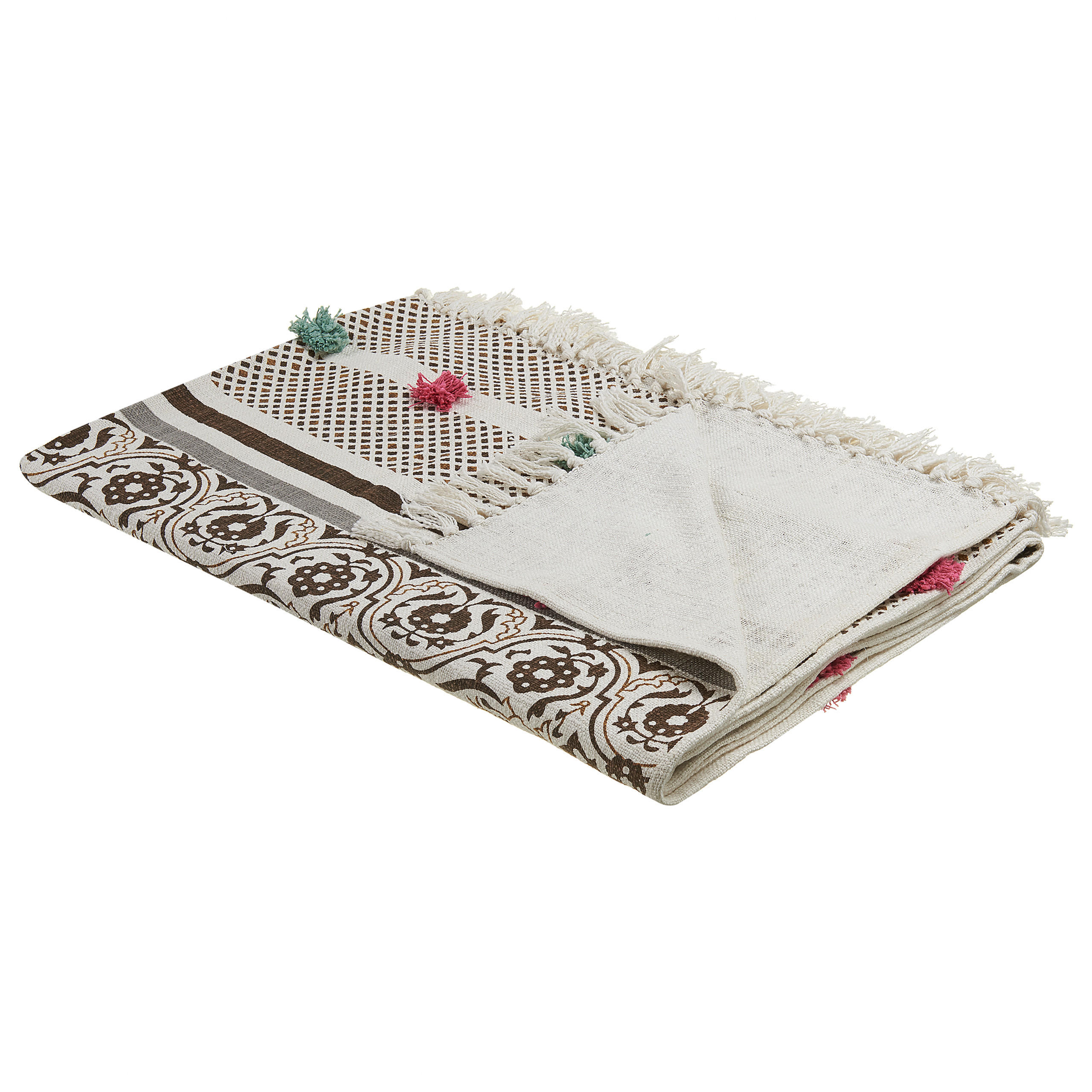 DECKE Braun Chinsurah 130/180 cm - Braun, Naturmaterialen/Textil (130/180cm) - Beliani