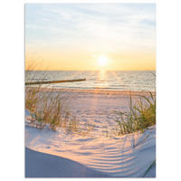 POSTER Strand - Sonne - Düne - Gras - Sand - Horizont 30x40 cm - Hellblau, Papier (30/40/0.1cm) - MuchoWow