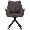 ESSZIMMERSTUHL Ginosa grau drehbar - Hellgrau/Schwarz, Textil/Metall (62/90/66cm) - Mr. Deko