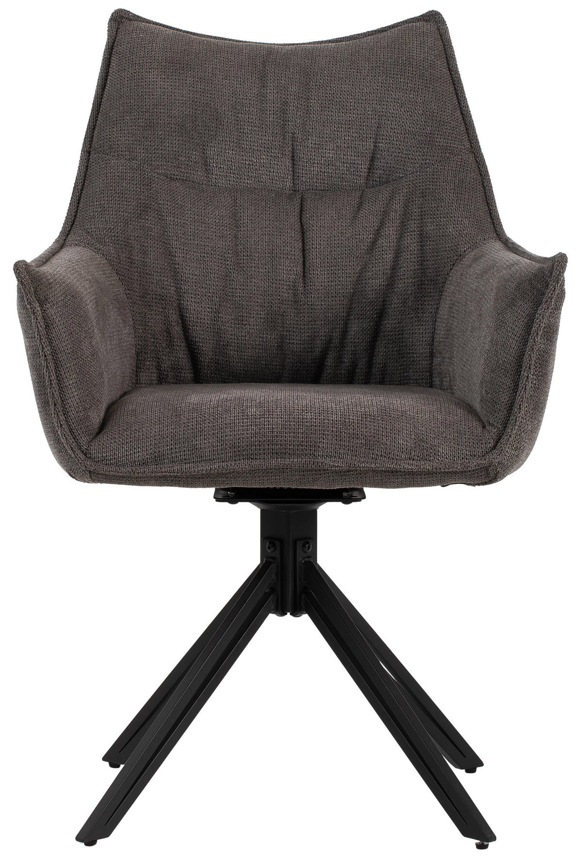 ESSZIMMERSTUHL 2-er Set Ginosa grau drehbar - Schwarz/Grau, Textil/Metall (62/90/66cm) - Mr. Deko