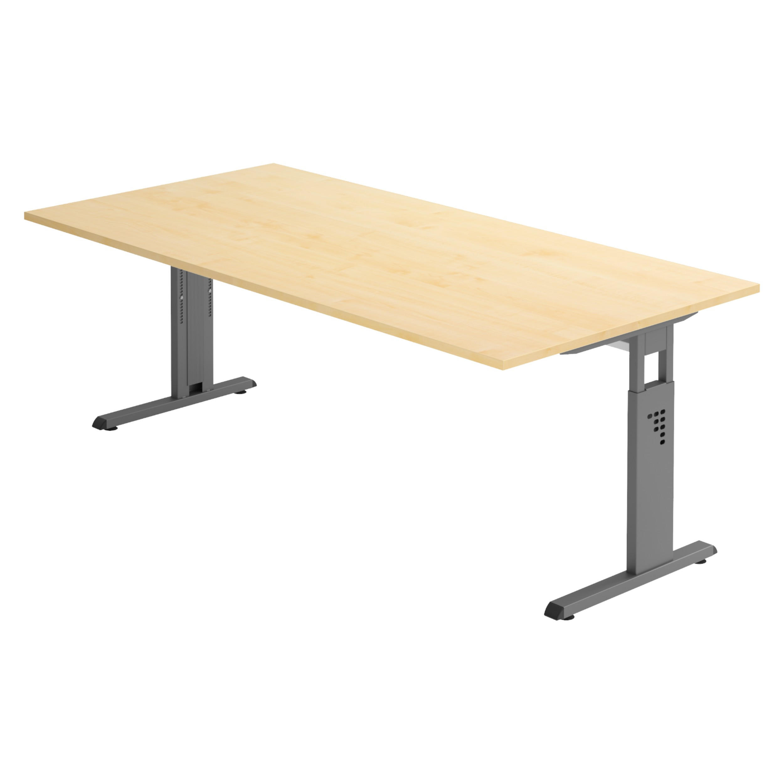 SCHREIBTISCH Serie-O 100/200/74 cm in Ahornfarben/Graphitfarben - Ahornfarben/Graphitfarben, Holzwerkstoff (100/200/74cm) - bümö